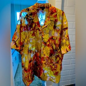 Metallic Topshop oversized shirt